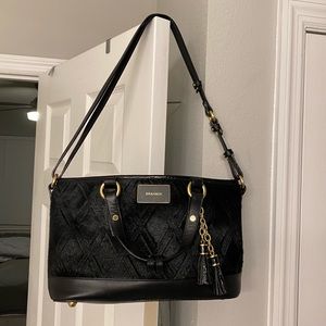 EUC Brahmin Calf Hair Croc Patent Leather Purse